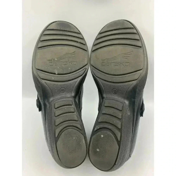 Dansko Aimee Womens Sz 41 US 10.5-11‎ Black Leather Active Wedge Pumps Heels - Picture 7 of 8